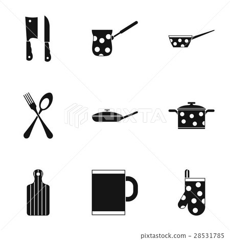 Tableware icons set, simple style - Stock Illustration [28531785] - PIXTA