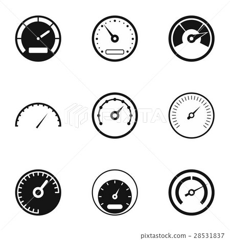 Speedometer for transport icons set, simple style Speedometer for transport icons set, simple style 28531837