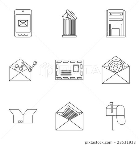 Message icons set, outline style Message icons set, outline style 28531938