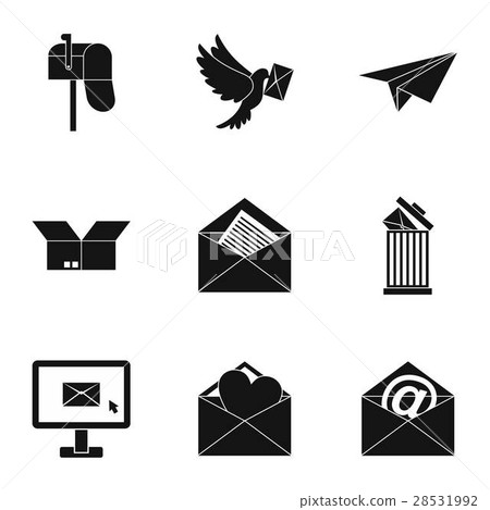 Message icons set, simple style 28531992