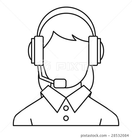 Customer support operator icon, outline style Customer support operator icon, outline style 28532084