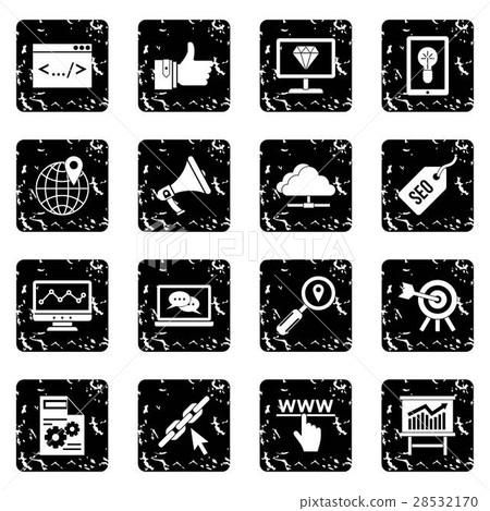 SEO set icons, grunge style 28532170