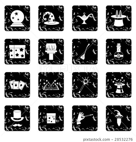 Magic icons set, simple style 28532276