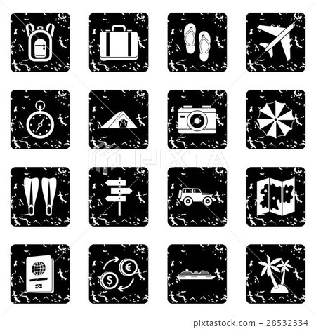 Travel icons set, simple style - Stock Illustration [28532334] - PIXTA