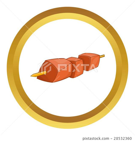 Barbecue kebab on a skewer vector icon 28532360