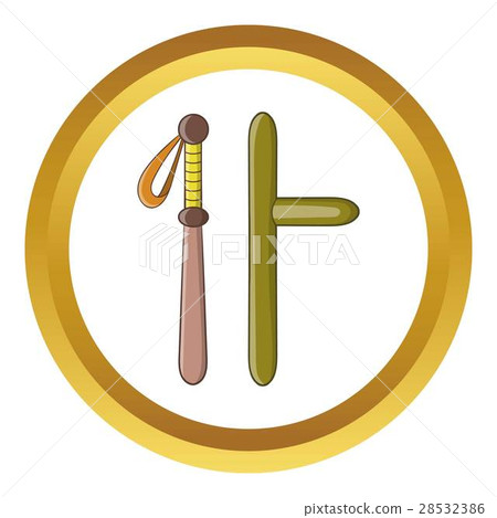 Rubber batons vector icon Rubber batons vector icon 28532386