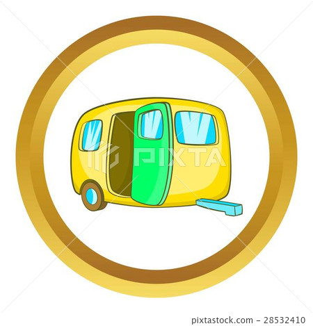 Yelllow camping trailer vector icon Yelllow camping trailer vector icon 28532410