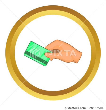 Hand with hotel room key card vector icon Hand with hotel room key card vector icon 28532501
