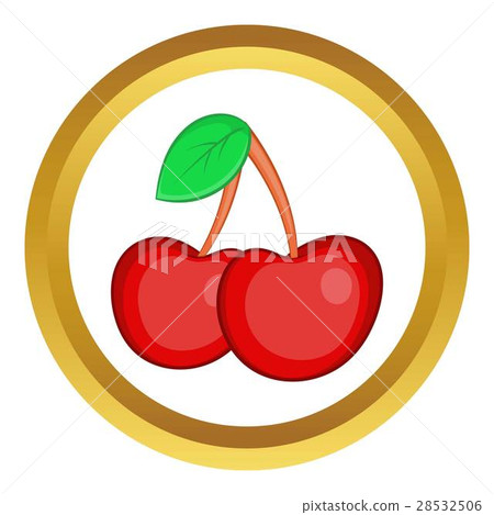 Two cherries vector icon 28532506