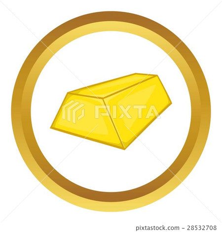 Gold ingot vector icon Gold ingot vector icon 28532708