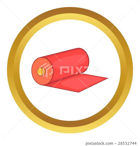 Red fabric roll vector icon 28532744