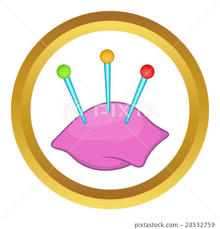 Sewing pins and pin cushion vector icon Sewing pins and pin cushion vector icon 28532759