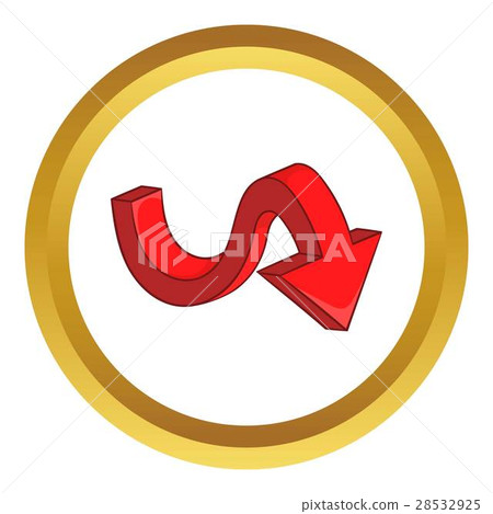 Curved arrow vector icon 28532925