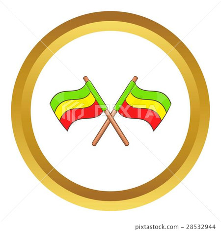 Rastafarian crossed flags vector icon Rastafarian crossed flags vector icon 28532944