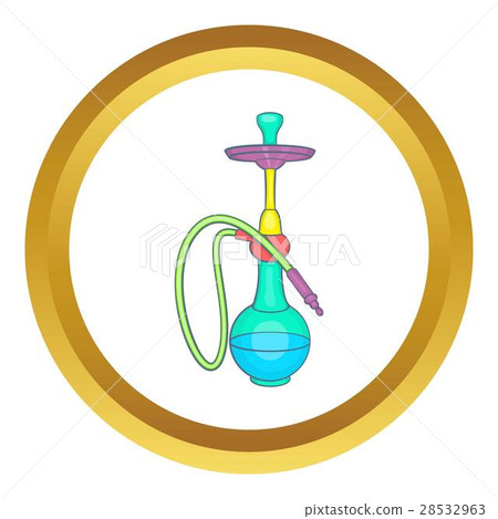 Colorful smoke hookah vector icon 28532963