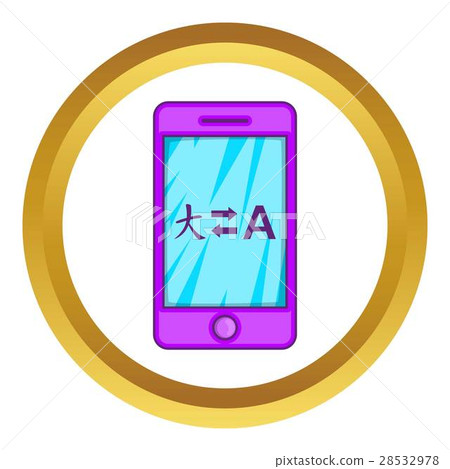 Mobile app with translator vector icon 28532978