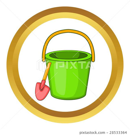 Sand bucket and shovel vector icon Sand bucket and shovel vector icon 28533364