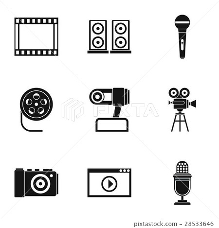 Electronic equipment icons set, simple style 28533646