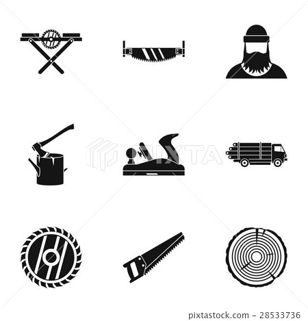 Sawing icons set, simple style - Stock Illustration [28533736] - PIXTA
