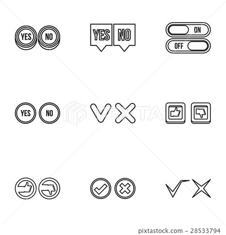 Click and selection icons set, outline style Click and selection icons set, outline style 28533794