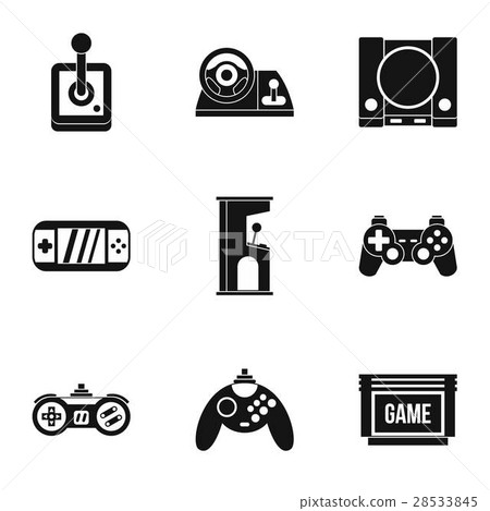 Game online icons set, simple style Game online icons set, simple style 28533845