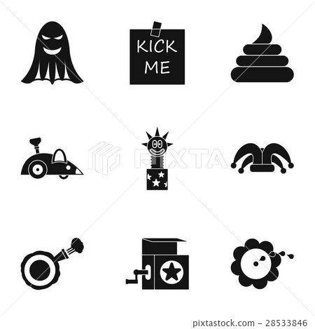 April fool day icons set, simple style 28533846