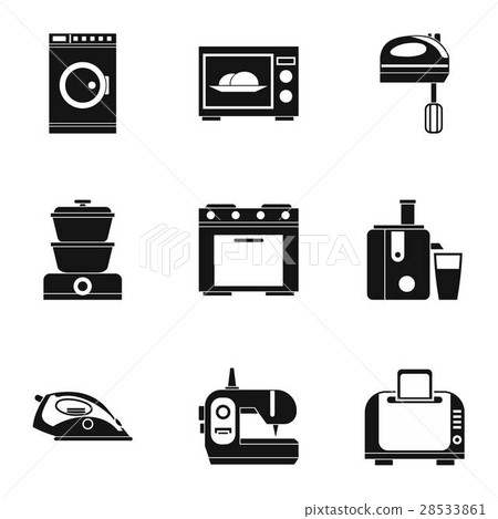 Home appliances icons set, simple style Home appliances icons set, simple style 28533861
