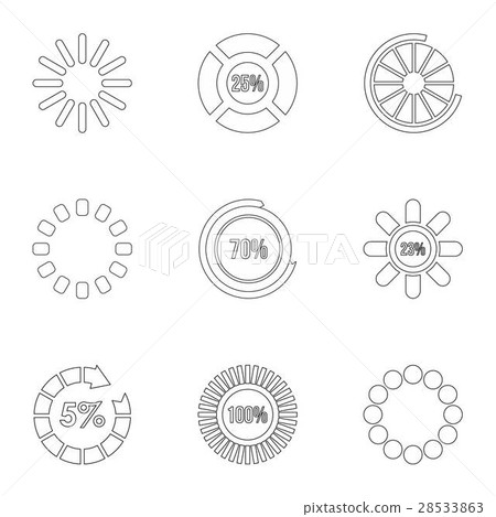 Download page icons set, outline style Download page icons set, outline style 28533863