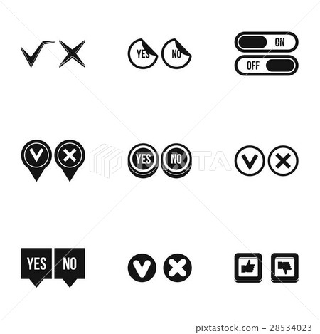 Click and selection icons set, simple style - Stock Illustration ...