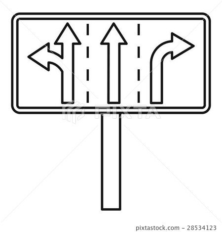 Traffic lanes at crossroads junction icon 28534123