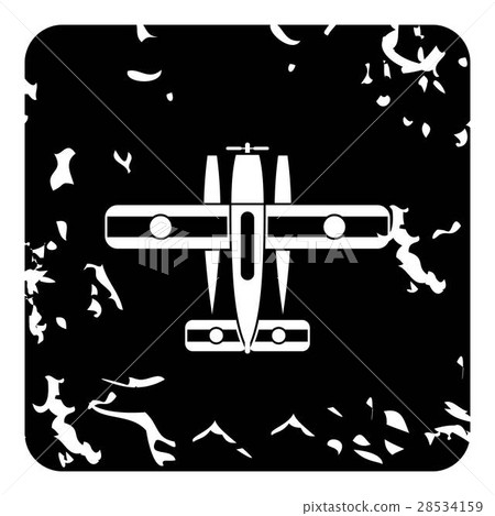 Military biplane icon, grunge style - Stock Illustration [28534159] - PIXTA