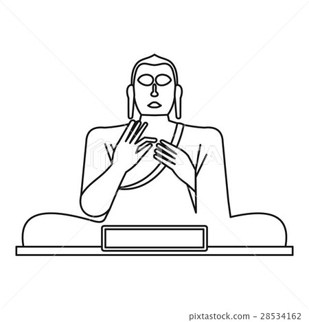 Statue of Buddha icon, outline style Statue of Buddha icon, outline style 28534162