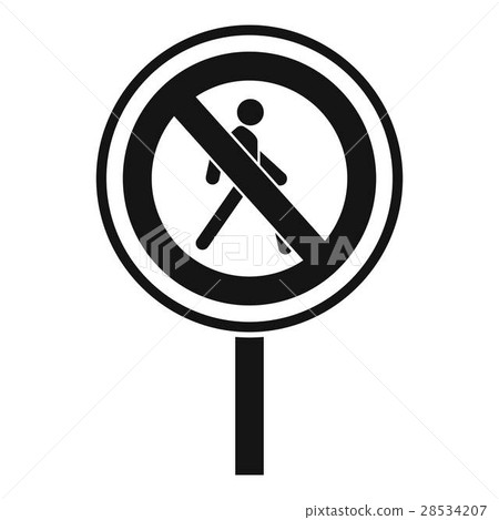 No pedestrian sign icon, simple style No pedestrian sign icon, simple style 28534207