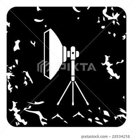 Studio light softbox icon, grunge style Studio light softbox icon, grunge style 28534258