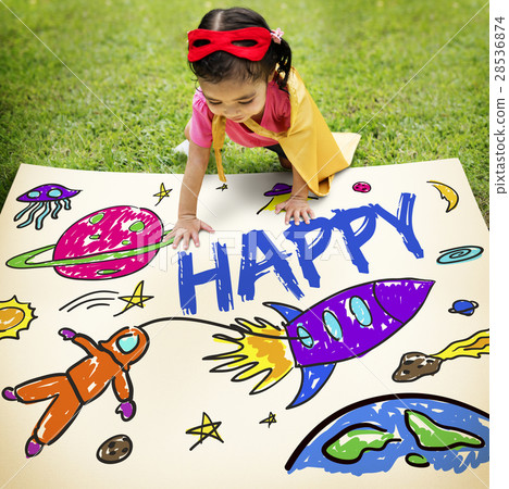 Kids Imagination Space Rocket Joyful Graphic Concept Kids Imagination Space Rocket Joyful Graphic Concept 28536874