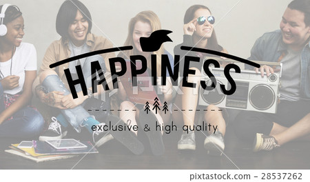 Happiness Vintage Vector Graphic Concept 28537262