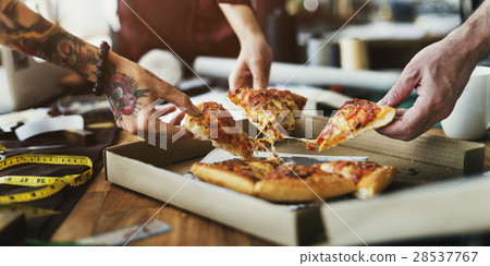 Pizza Sharing Togetherness Friendship Community Concept Pizza Sharing Togetherness Friendship Community Concept 28537767