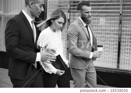Businesspeople Talk Men Women Notebook 28538030