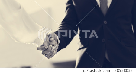 Men Women Business Agreement Hands Shake 28538032
