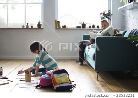 Little Kid Drawing Sketching Cute Adorable Little Kid Drawing Sketching Cute Adorable 28538231