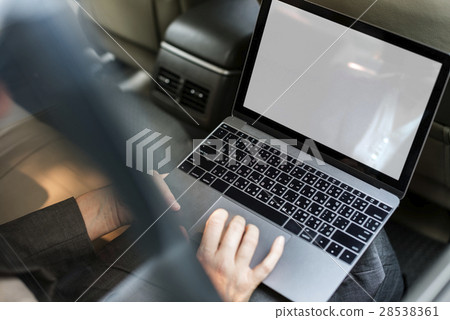 Buusiness People Working Usong Laptop Car Inside Buusiness People Working Usong Laptop Car Inside 28538361