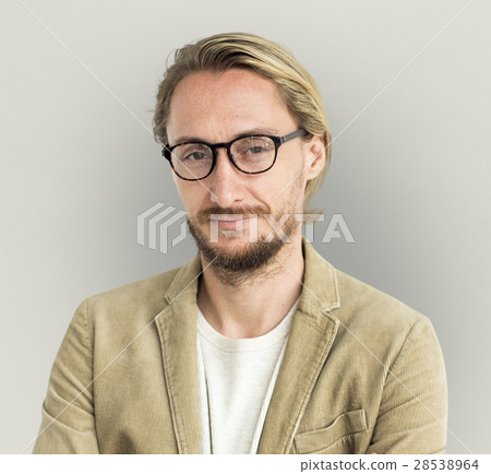 Caucasian Man Serious Focused Portrait 28538964