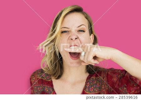 Woman Scream Shouting Furious Portrait Concept Woman Scream Shouting Furious Portrait Concept 28539616