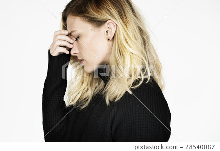Caucasian Woman Serious Look Concept Caucasian Woman Serious Look Concept 28540087