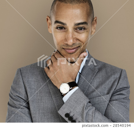 African Descent Business Man Smirk Concept 28540194