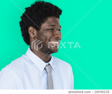 African Descent Man Smiling Side Concept African Descent Man Smiling Side Concept 28540228