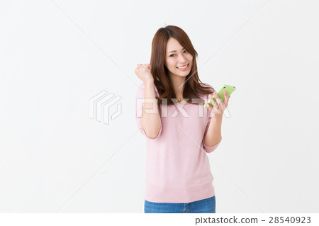 Woman watching smart smile Woman watching smart smile 28540923