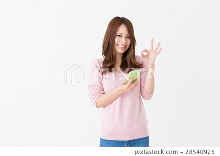 Woman watching smart smile 28540925