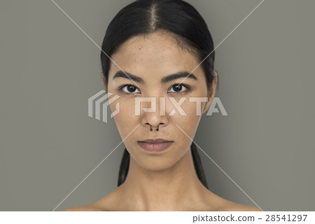 Woman Pierced Nose Ring Confidence Self Esteem Portrait 28541297