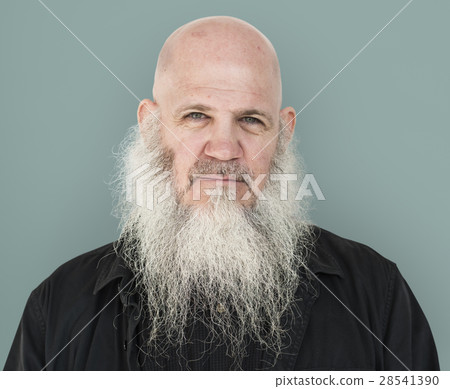 Men Adult Long Beard Bald Head Thoughtful 28541390